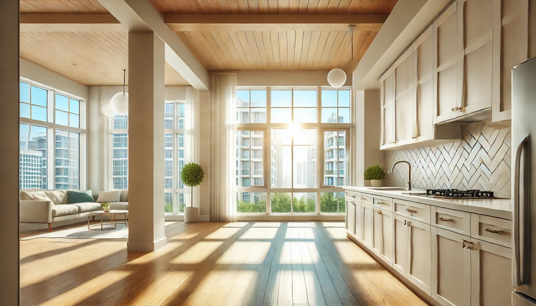 Cleaned apartment in Apex NC with polished floors, empty rooms, and natural light.