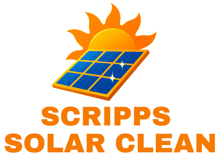 Scripps Solar Clean logo featuring bright sun and solar panels
